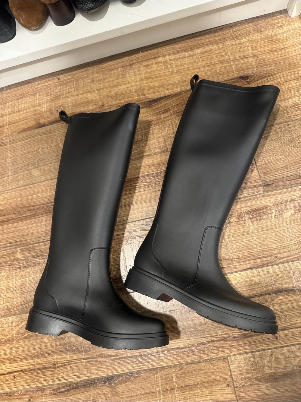 Primark Matte Black Knee-High Waterproof Women's Rain Boots